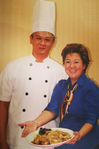 Mandy's parents. Chef David and his wife/business partner, Ann, presenting a seafood dish